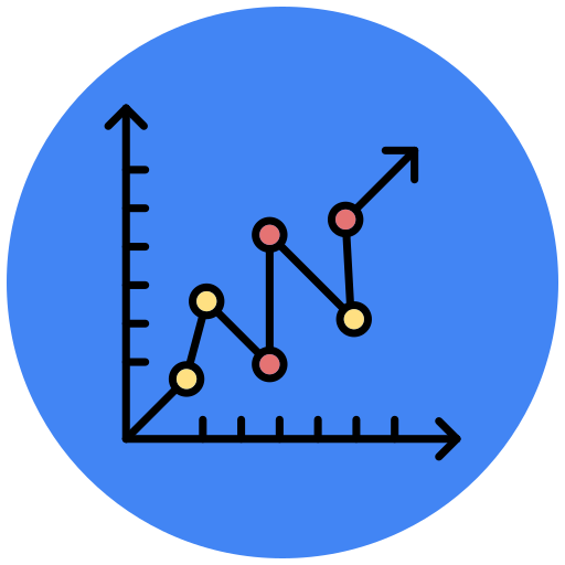 Line graph Generic Outline Color icon