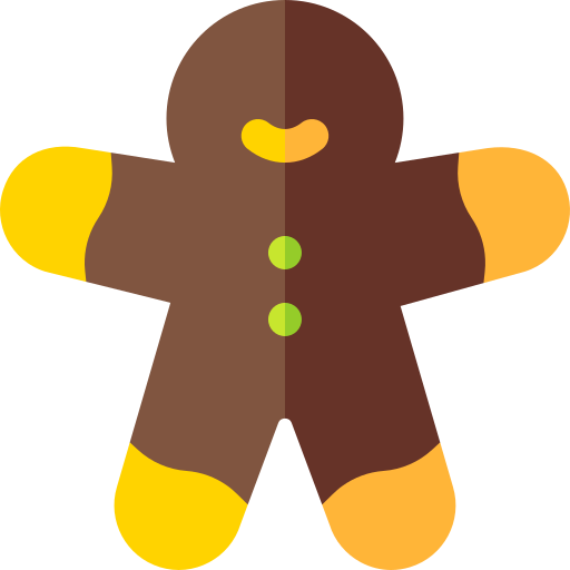 Gingerbread Man Basic Rounded Flat icon