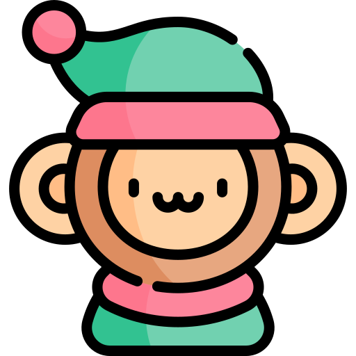 małpa Kawaii Lineal color ikona