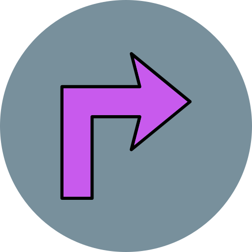 Turn Right Generic Outline Color icon