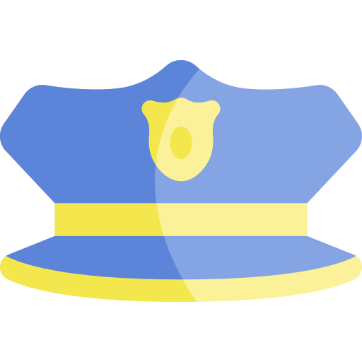 czapka policyjna Kawaii Flat ikona