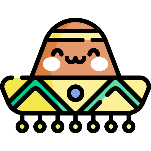 cappello messicano Kawaii Lineal color icona