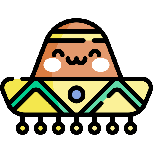 mexikanischer hut Kawaii Lineal color icon