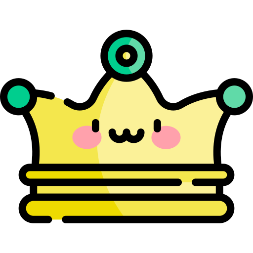 korona Kawaii Lineal color ikona