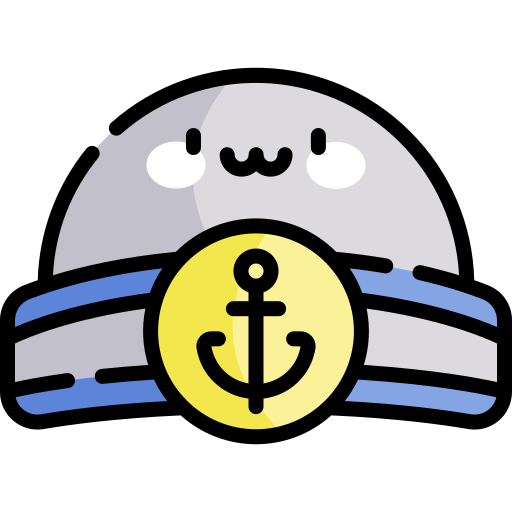 berretto da marinaio Kawaii Lineal color icona