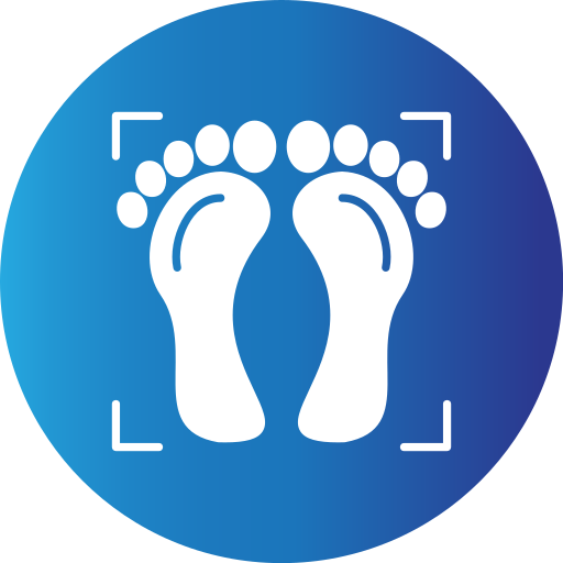 voet afdruk Generic Blue icoon