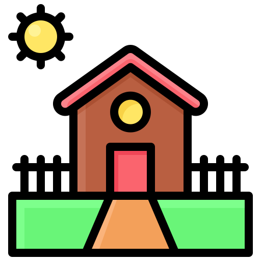 dom wiejski Generic Outline Color ikona