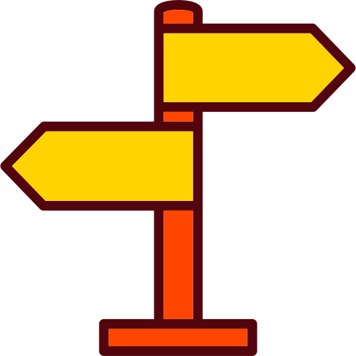 Directional sign Generic Outline Color icon