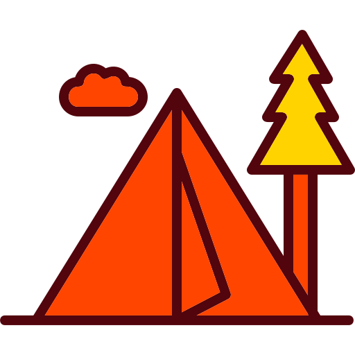 zona de acampada Generic Outline Color icono