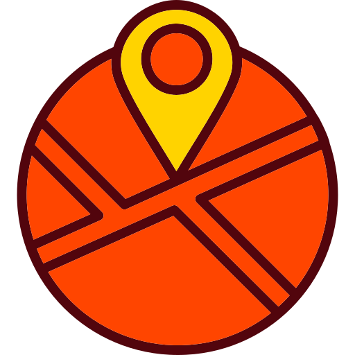 mapa de la calle Generic Outline Color icono