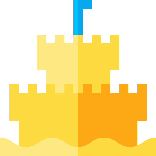 castillo de arena Basic Straight Flat icono