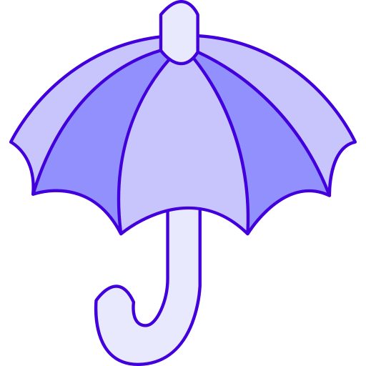paraplu Generic Thin Outline Color icoon