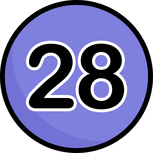 dwadzieścia osiem Generic Outline Color ikona