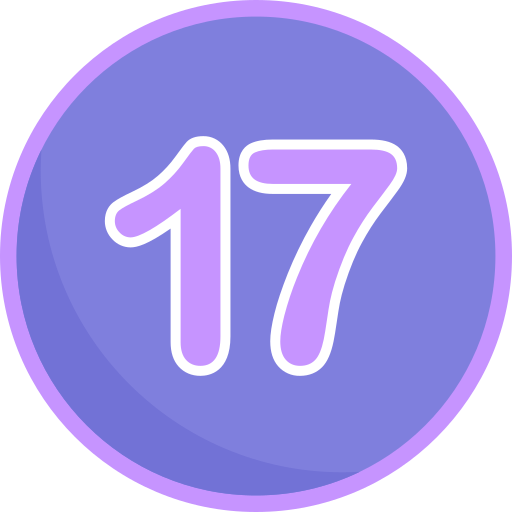 siedemnaście Generic Flat ikona