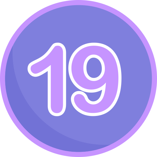 Девятнадцать Generic Flat иконка
