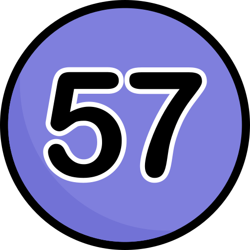 cincuenta y siete Generic Outline Color icono