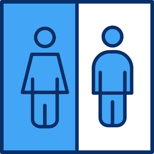 Bathroom sign Generic Blue icon