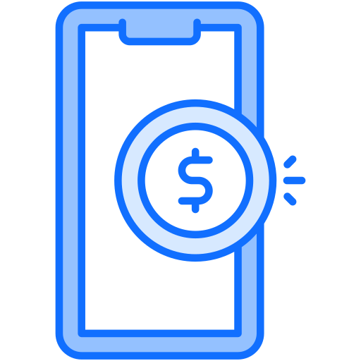 mobiel geld Generic Blue icoon