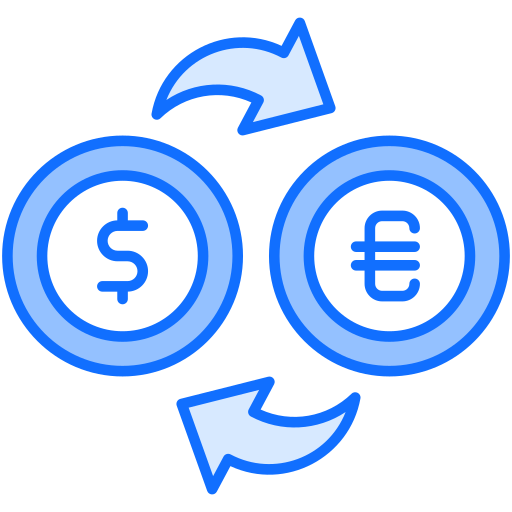 Currency Exchange Generic Blue icon