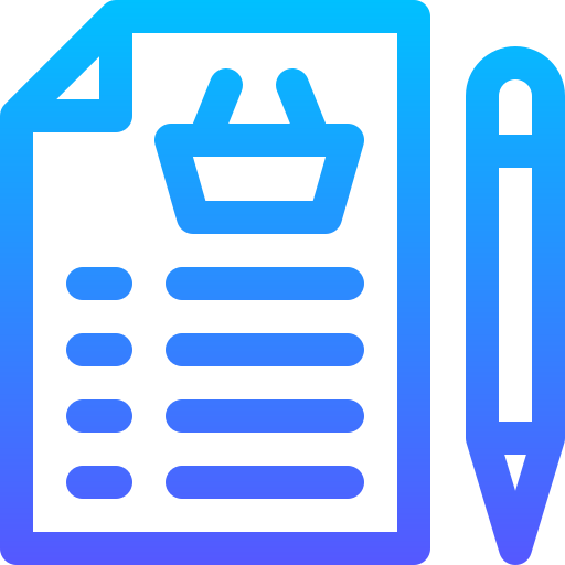 Shopping list Basic Gradient Lineal color icon