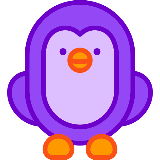 pinguïn Retro Neon Lineal color icoon
