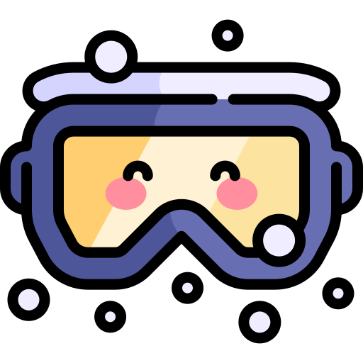masque de ski Kawaii Lineal color Icône