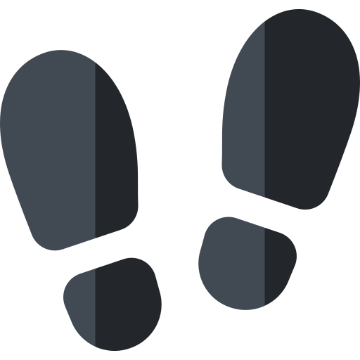 pasos Basic Rounded Flat icono