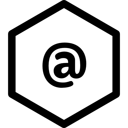 arroba Basic Rounded Lineal icono