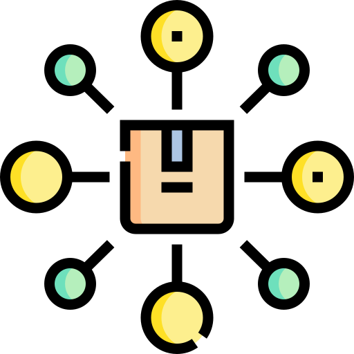 distribución Detailed Straight Lineal color icono