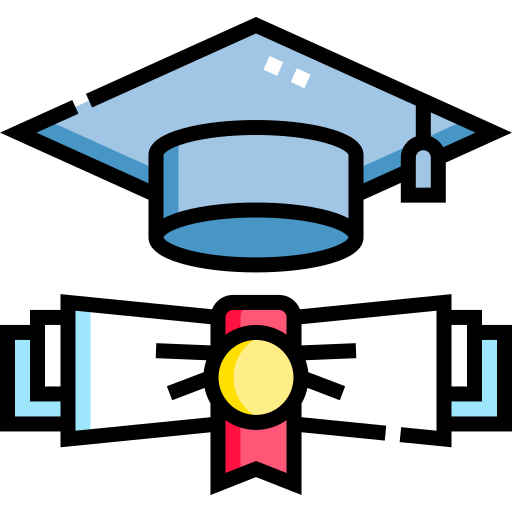 graduación Detailed Straight Lineal color icono