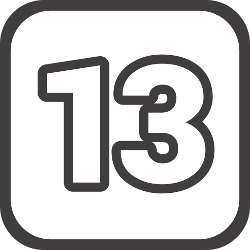 número 13 Generic Detailed Outline icono