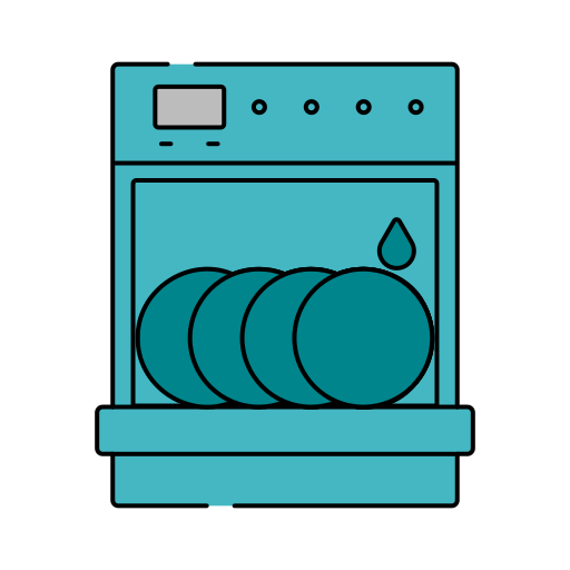 Dishwasher Generic Thin Outline Color icon