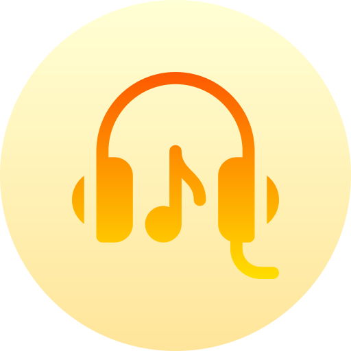 fones de ouvido Basic Gradient Circular Ícone