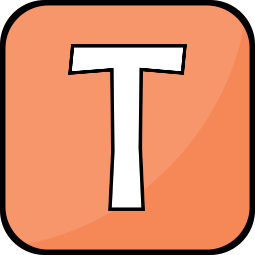 Letter T  Generic Outline Color icon