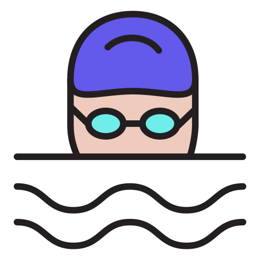 nadando Generic Outline Color icono