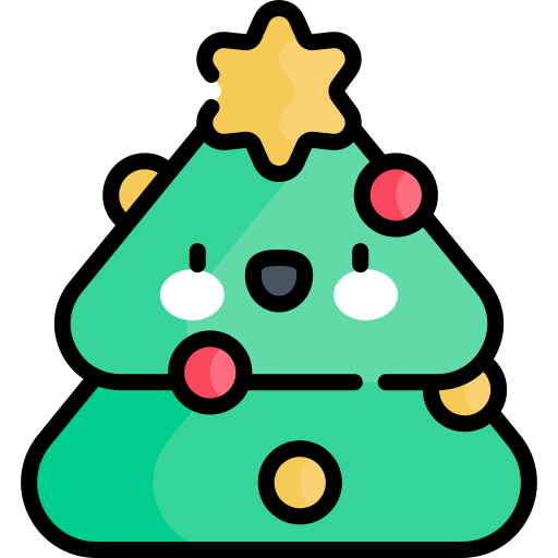 クリスマスツリー Kawaii Lineal color icon