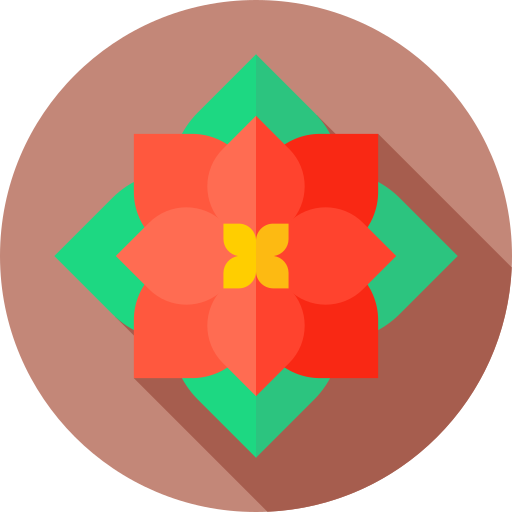 poinsettia Flat Circular Flat icono
