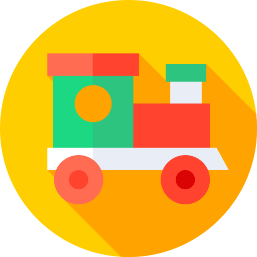 speelgoed trein Flat Circular Flat icoon