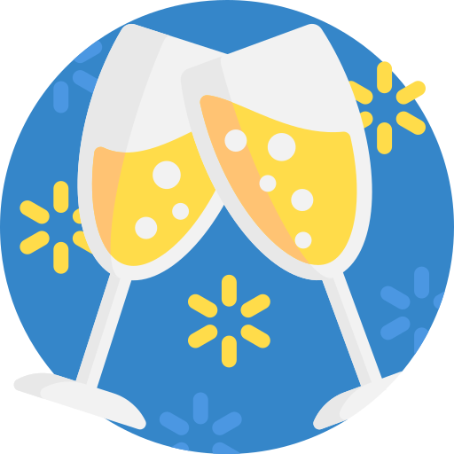 Sparkling wine Detailed Flat Circular Flat icon