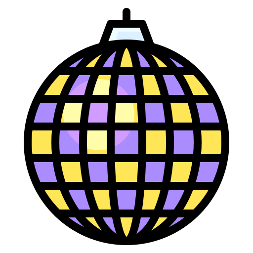 bola de disco Generic Outline Color icono