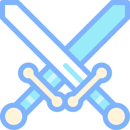 espadas Detailed color Lineal color icono