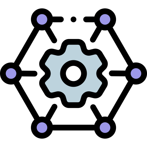 회로망 Detailed Rounded Lineal color icon