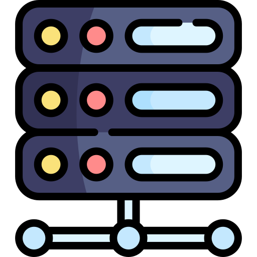 servidor Kawaii Lineal color icono