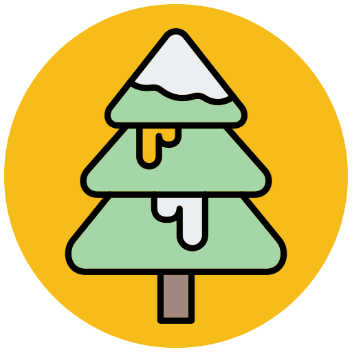 Зимнее дерево Generic color lineal-color иконка