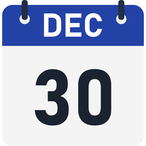 30 grudnia Generic Flat ikona