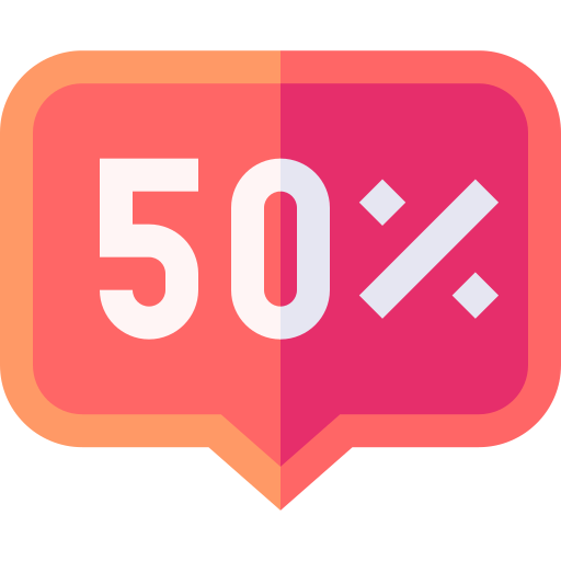 50 percent Basic Straight Flat icon