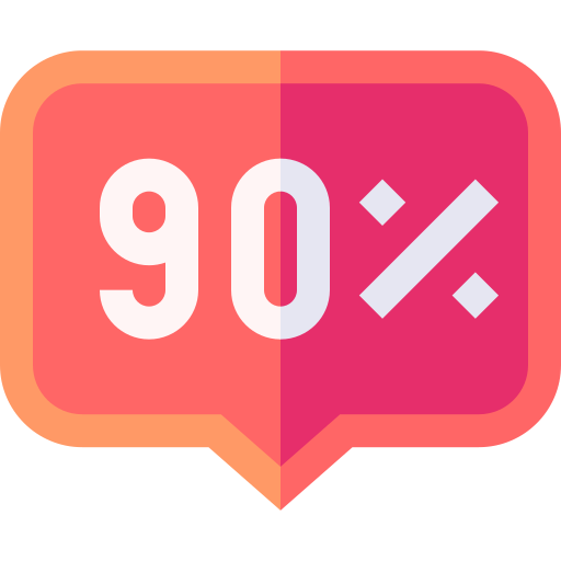 90 procent Basic Straight Flat icoon