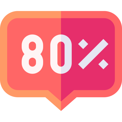 80 procent Basic Straight Flat icoon