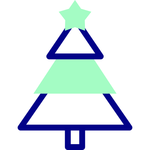 Рождественская елка Detailed Mixed Lineal color иконка