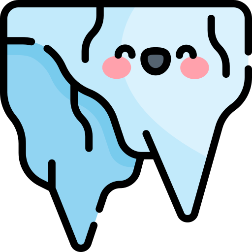 ijskegel Kawaii Lineal color icoon